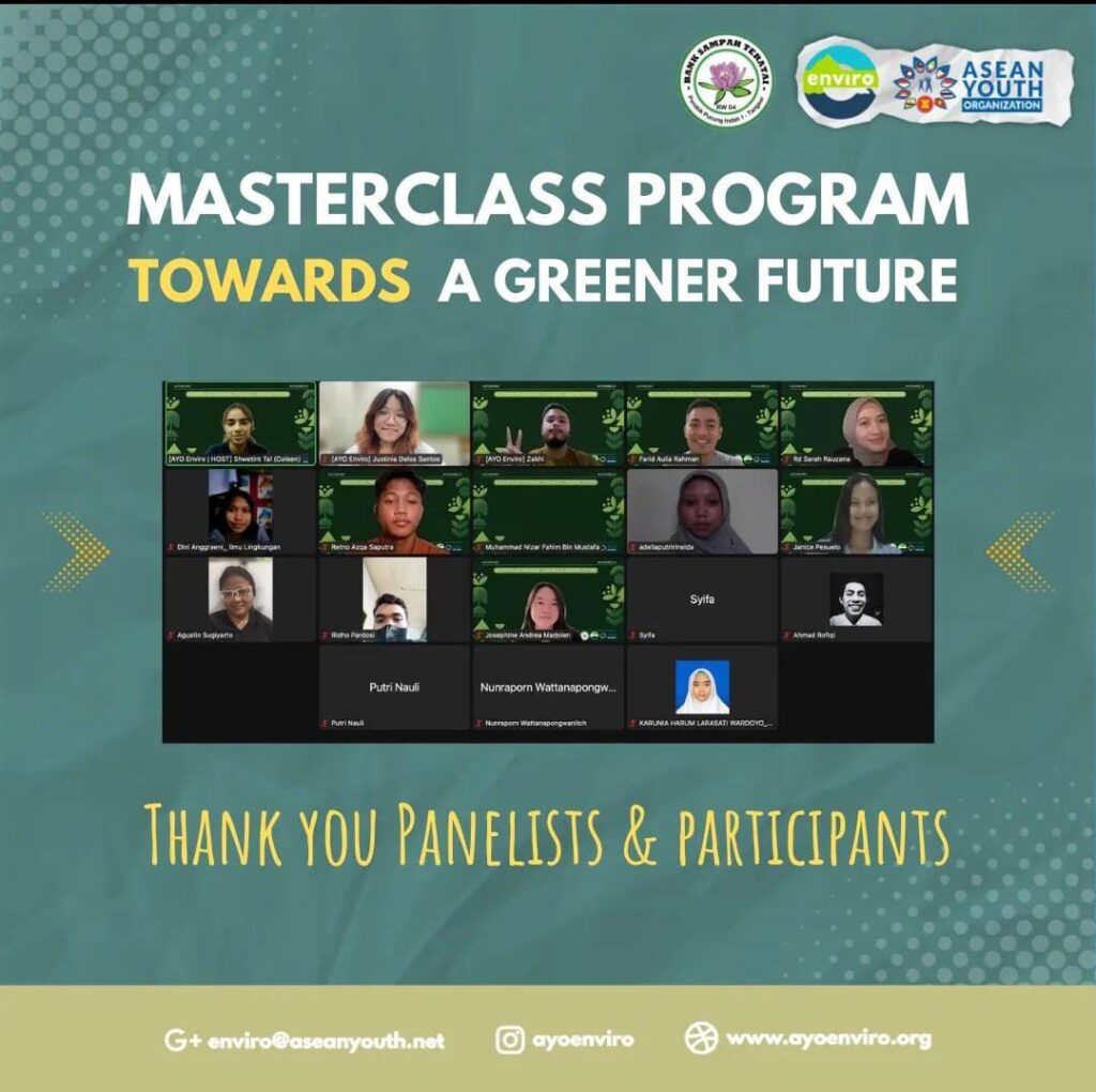 Perwakilan Mahasiswa Ilmu Lingkungan Dalam AYO Enviro Master Class Program: Towards A Greener Future!